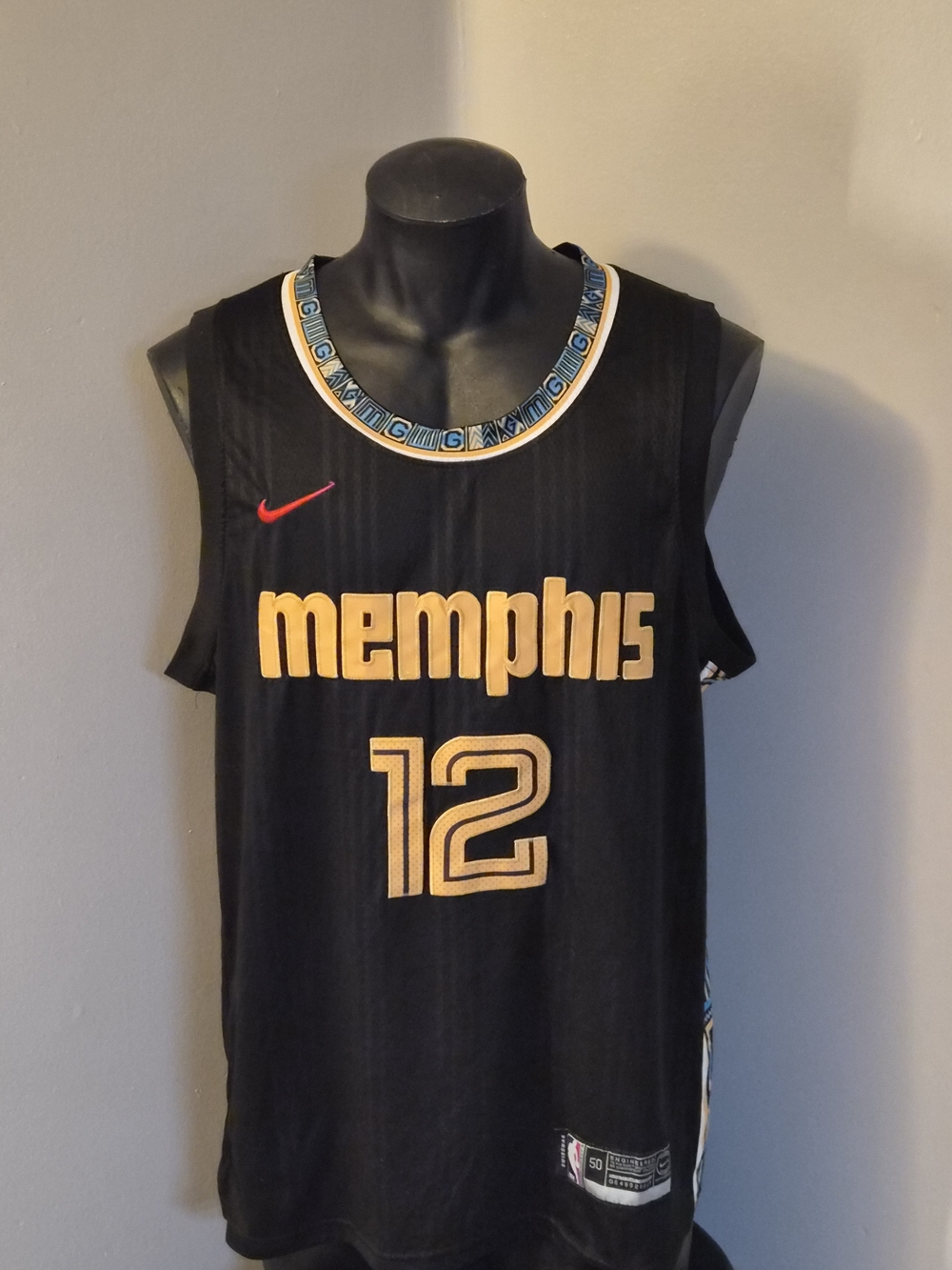 Nike Memphis Black and Gold Basketball Jersey - #12